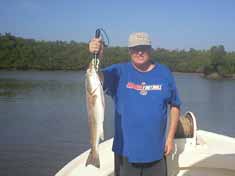 Nice Red Fish caught while on a back water fishing trip with Fins-N-Grins Charters