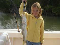 Sofie and her Snook in Pumpkin Bay - Marco Island Fishing Charters